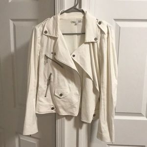 White light biker style jacket
